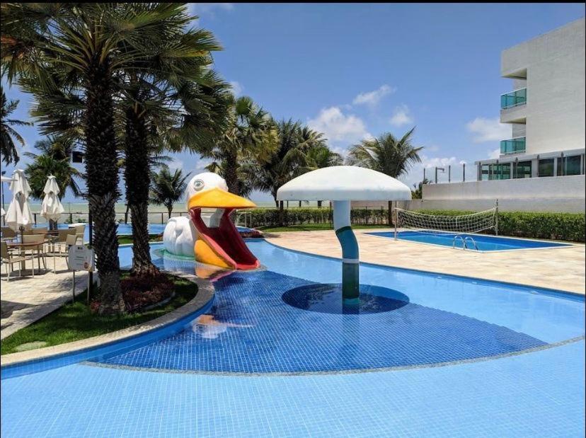 Apartamento a beira mar com piscina estilo resort Cabedelo Exterior foto